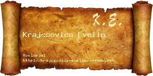 Krajcsovics Evelin névjegykártya